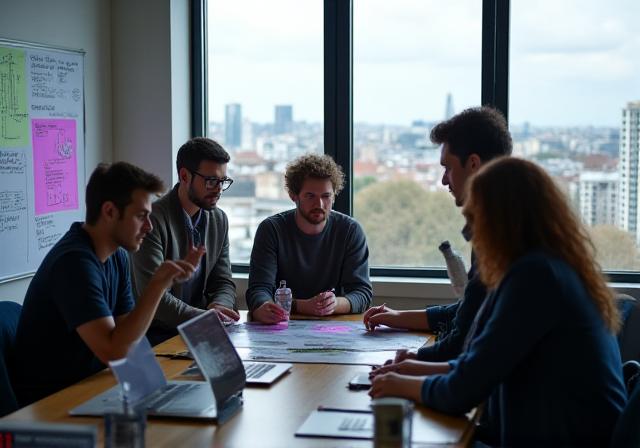 VividAI Collective London office team collaborating on AI research and innovation strategy